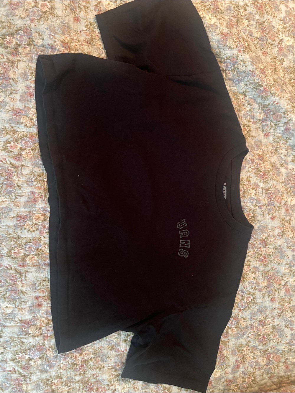 Vans Black Cropped Logo Tee